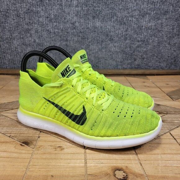 Nike Free RN Flyknit Womens 7 Volt Running Shoes Sneakers Olympic Medal Stand - Picture 1 of 11